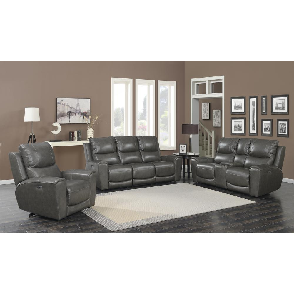 Start2Finish Laurel Power Console Loveseat, modern upholstered furniture with built-in console and plush seating.