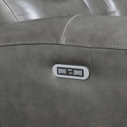 Start2Finish Laurel Pwr-Pwr Grey sofa with plush upholstery and modern design, featuring visible armrests and cushions.