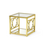 Start2Finish Olympia gold end table with a sleek, round tabletop and modern gold finish, showcasing its elegant design.