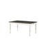 Joanna Two Tone Dining Table by Start2Finish with wooden top and black metal legs, modern design in a dining room setting.
