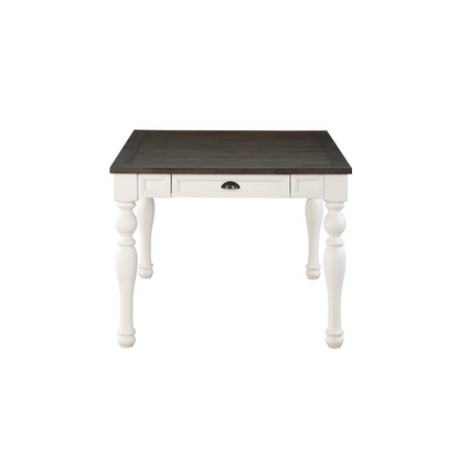Start2Finish Joanna Two Tone Dining Table with wooden top and metal legs, showcasing a modern two-tone design.