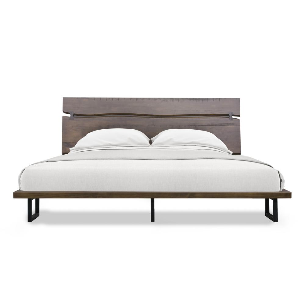 Start2Finish Pasco King Bed with wooden frame and headboard, showcasing its stylish design and sturdy construction.
