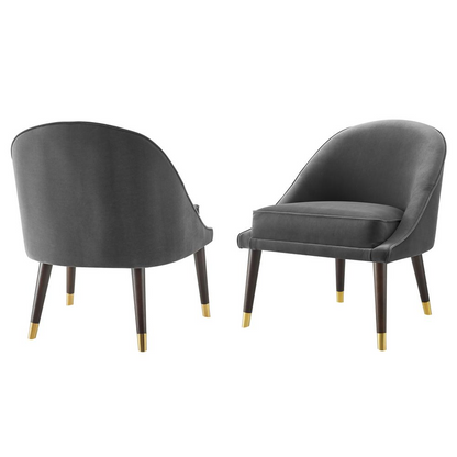 Start2Finish Avalon velvet accent chair with plush upholstery and modern design, shown in a cozy living room setting.