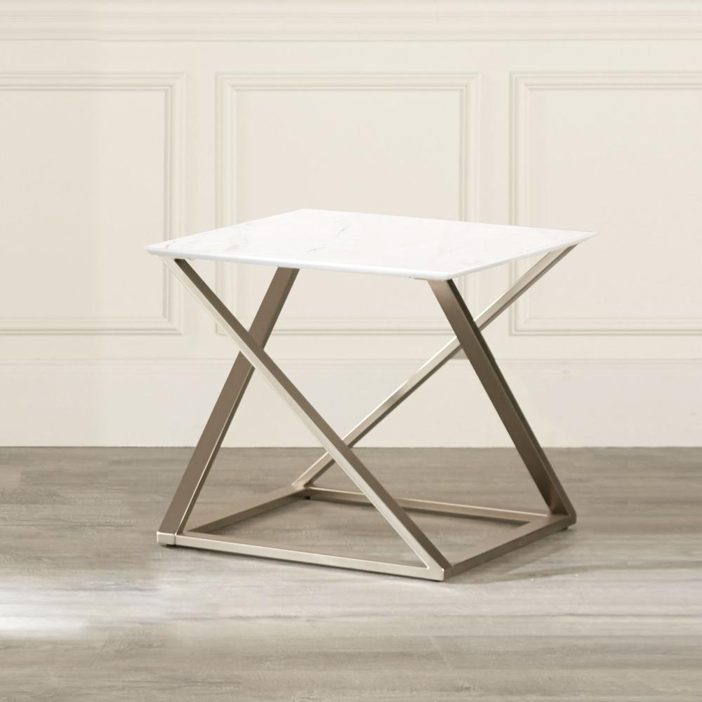 Start2Finish Zurich faux white marble top with smooth surface and subtle gray veining, ideal for modern countertops or tabletops.