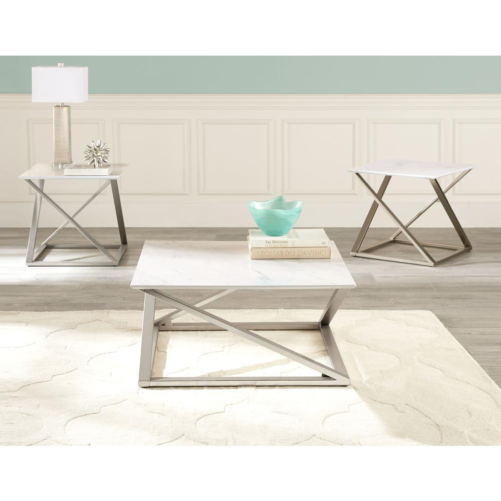 Start2Finish Zurich faux white marble top surface with smooth, polished marble appearance and modern design.