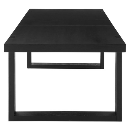 Yves Black Dining Table by Start2Finish, modern rectangular table with sleek black finish and sturdy wooden legs.