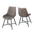 Start2Finish Romona Brown vegan leather side chair with sleek design and sturdy metal legs, suitable for dining or office use.