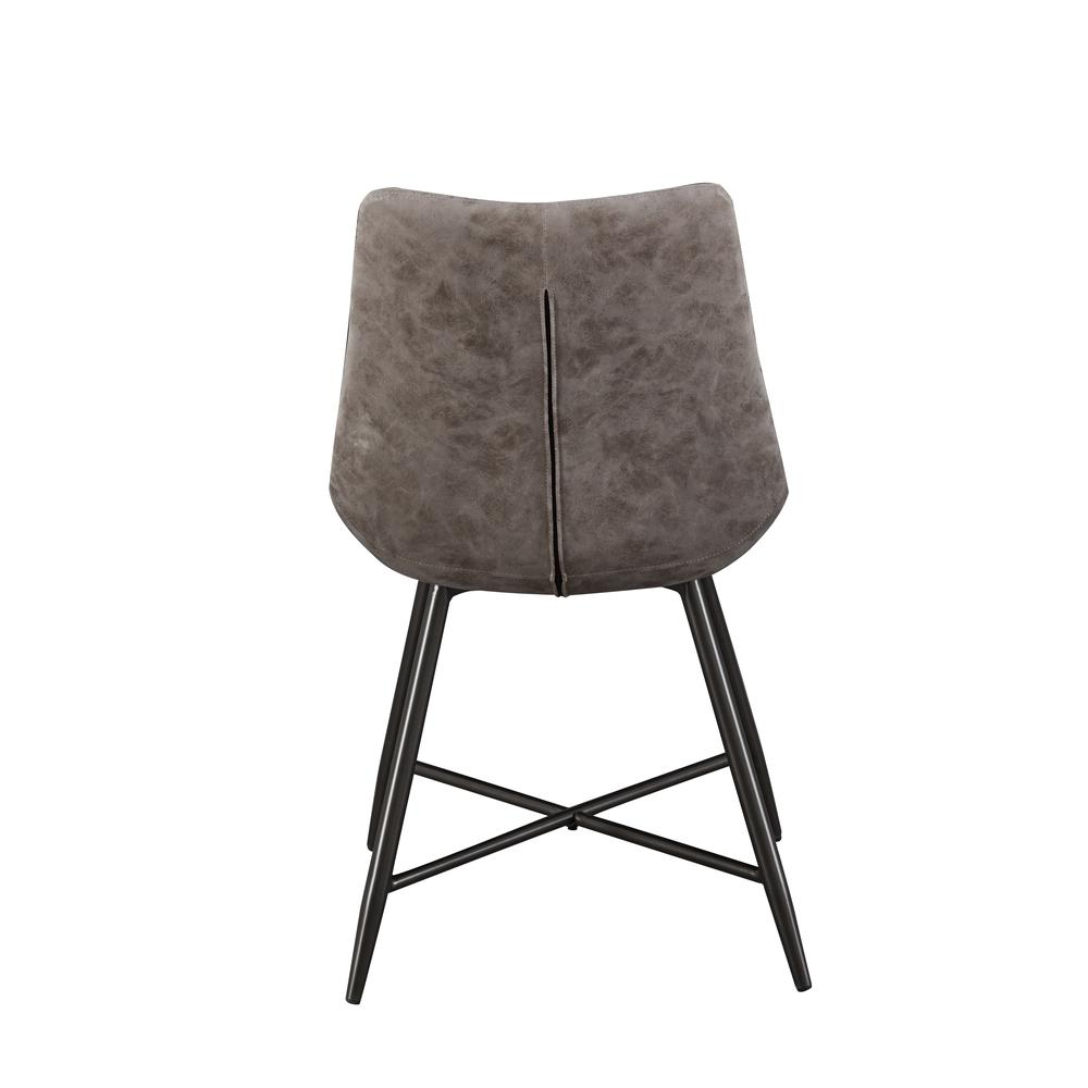 Romona Brown vegan leather side chair with wooden legs and padded seat, modern design from Start2Finish.