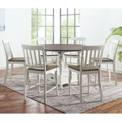Joanna 7-piece counter dining set by Start2Finish featuring a wooden table and matching chairs for casual dining.
