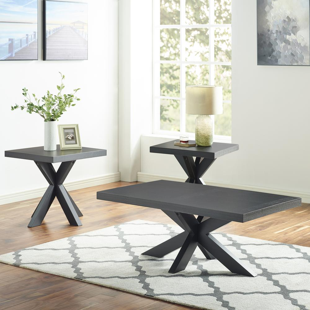 Start2Finish Harris Cocktail Table with a sleek wooden top and sturdy metal legs, ideal for modern living spaces.