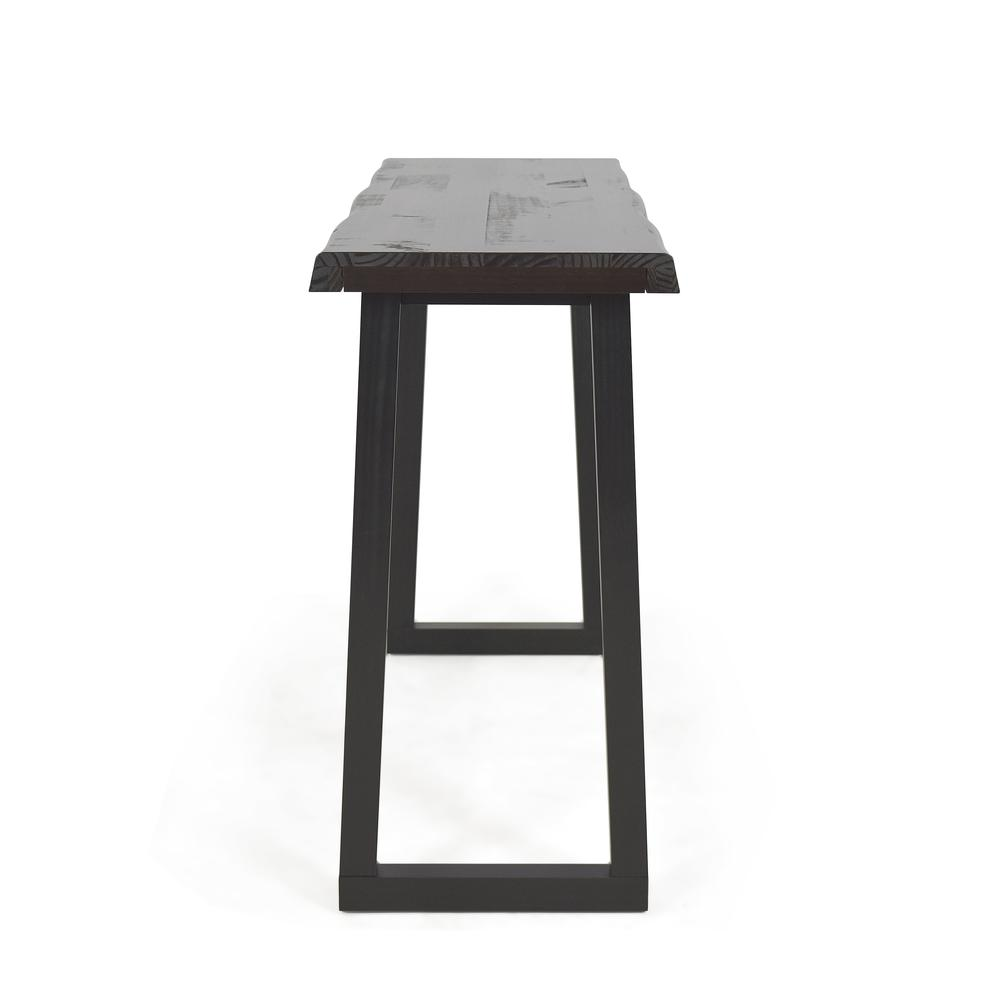 Start2Finish Jennings Live Edge Bar showcasing natural wood grain and rustic design on a sleek black metal frame.