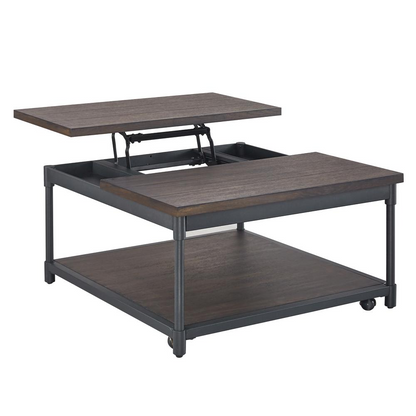 Start2Finish Prescott lift-top square cocktail table with a modern wood finish and a functional lift-top design.