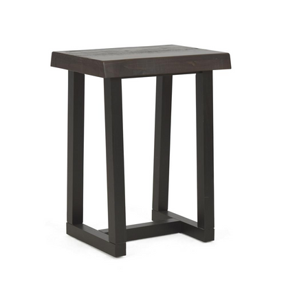 Start2Finish Jennings live edge stool with natural wood finish, showcasing the unique edge design and sturdy wooden construction.