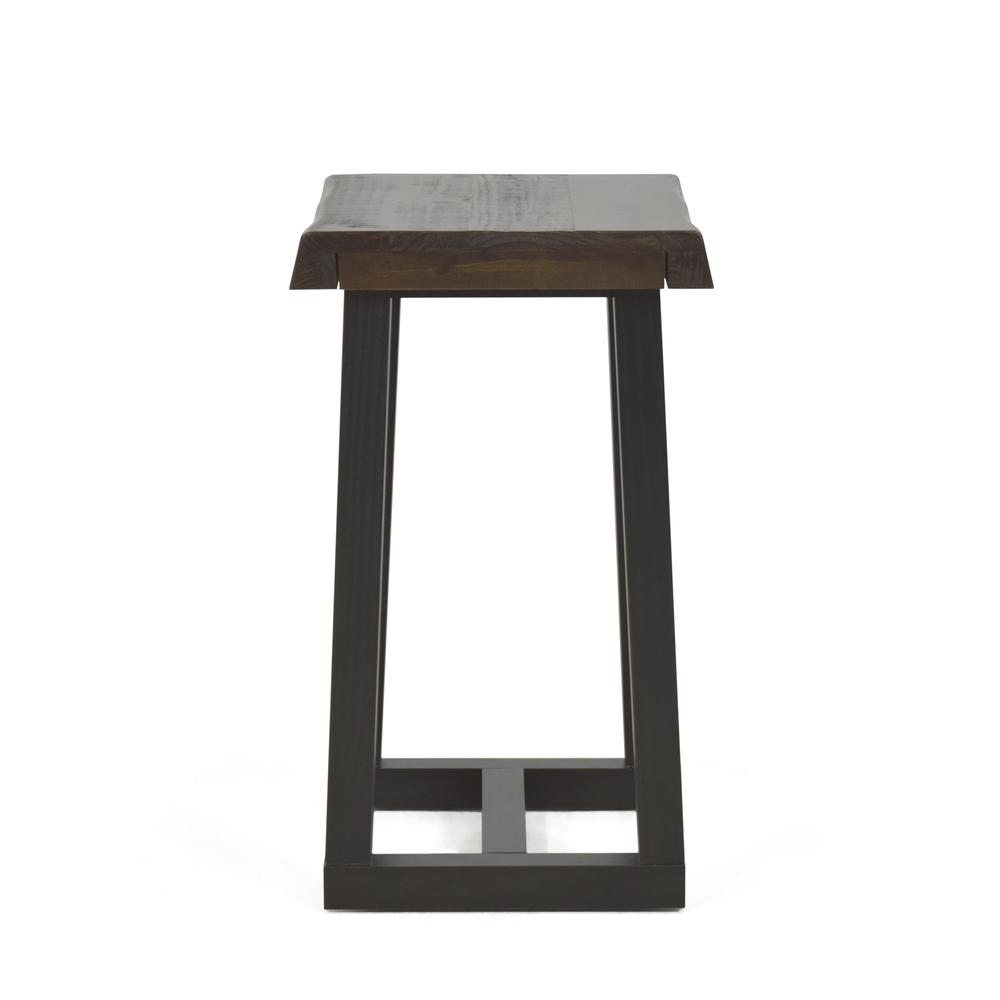 Start2Finish Jennings live edge stool with wooden seat and metal legs, showcasing natural wood grain and sturdy design.