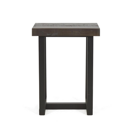 Start2Finish Jennings live edge wood stool with natural wood finish and sturdy metal legs, showcasing its rustic, handcrafted design.