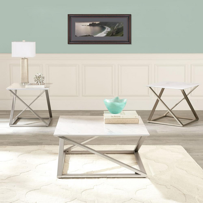 Start2Finish Zurich faux white marble top with smooth, polished surface and realistic marble pattern for stylish home decor.