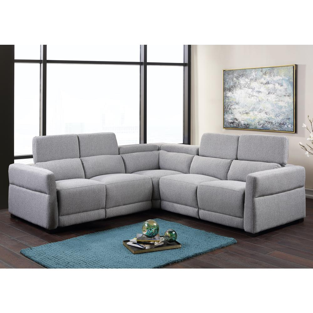Start2Finish Isla Power Reclining Sectional sofa with plush cushions, fabric upholstery, and adjustable reclining seats.