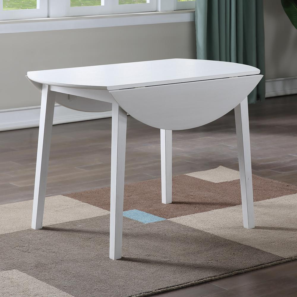Start2Finish Naples Drop Leaf Dining Table shown with extended leaves and wooden finish in a modern dining room setting.