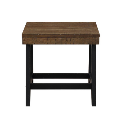 Start2Finish Ralston end table with a wooden top and sleek metal legs, perfect for living room or bedroom decor.