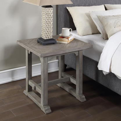 Start2Finish Whitford end table with a wooden finish, featuring a sleek top and sturdy legs for modern living room decor.