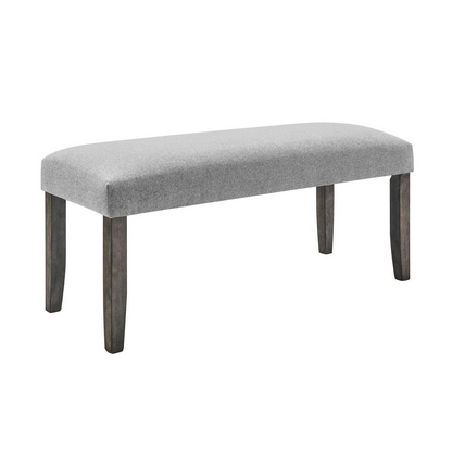 Start2Finish Emily Backless Bench with wooden legs and upholstered seat, showcasing a modern, minimalist design.