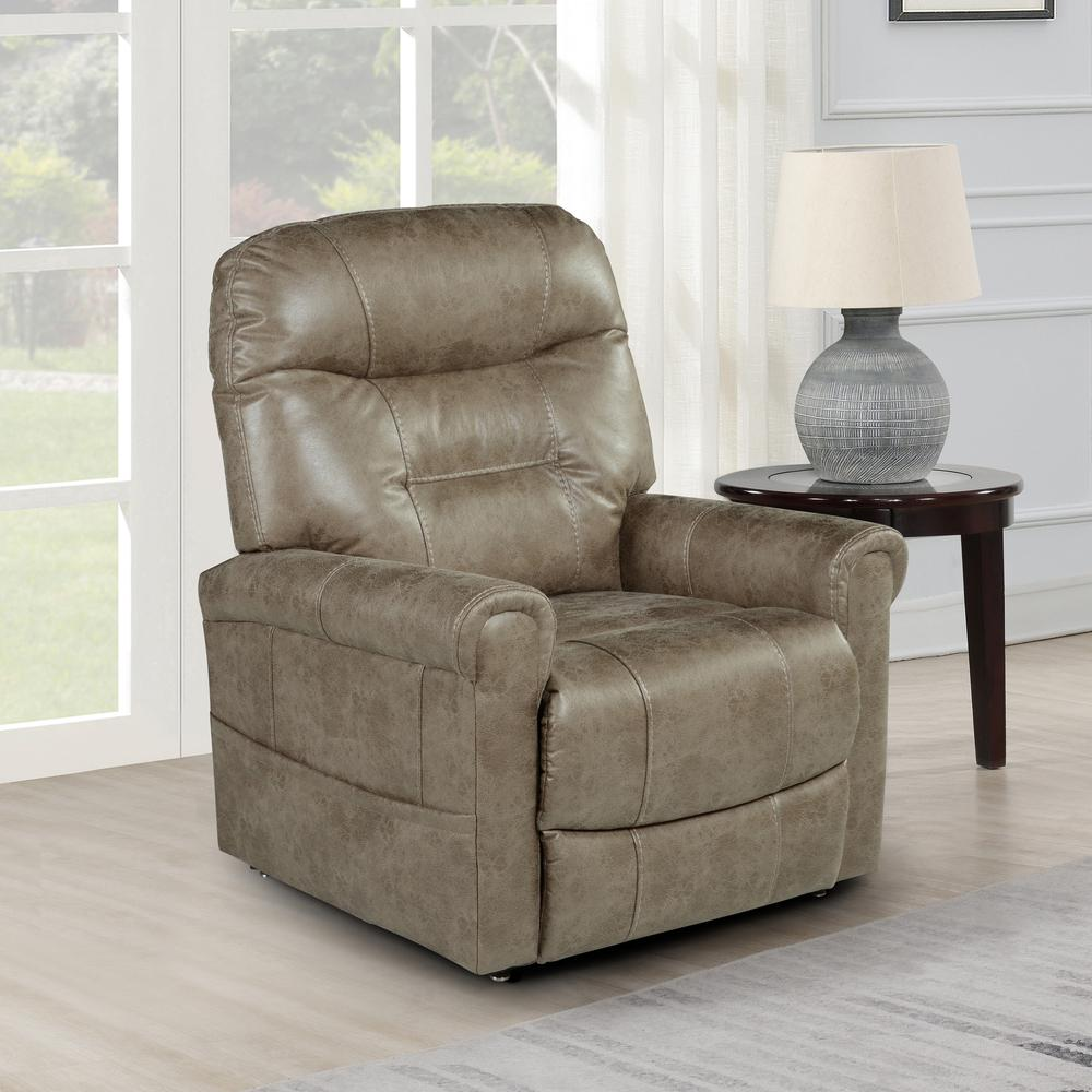 Start2Finish Ottawa power lift chair with heat feature, showing a comfortable brown furniture recliner with control buttons.