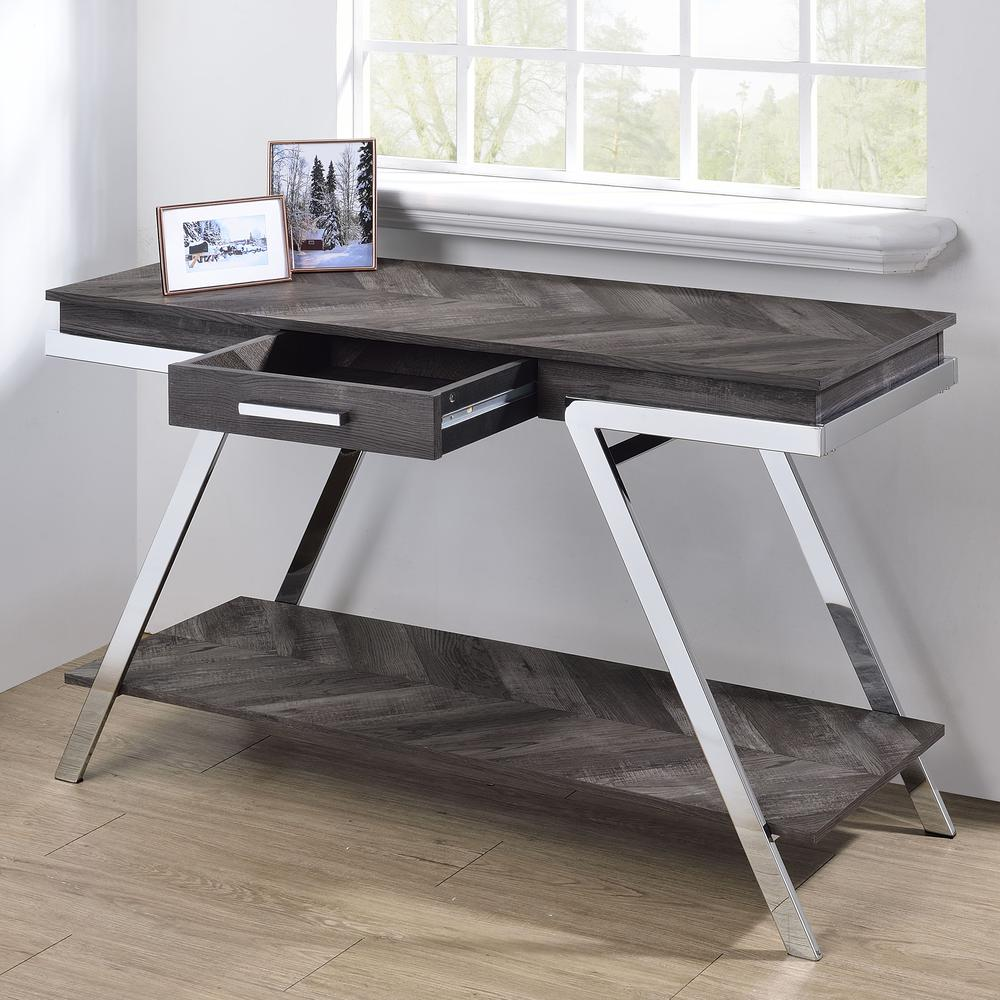 Start2Finish Roma sofa table with wooden finish, featuring a sleek rectangular design and sturdy legs for living room decor.
