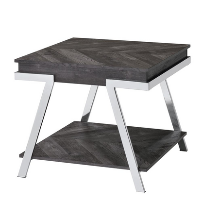 Start2Finish Roma end table with a sleek wooden surface and modern design, perfect for living room or bedroom decor.