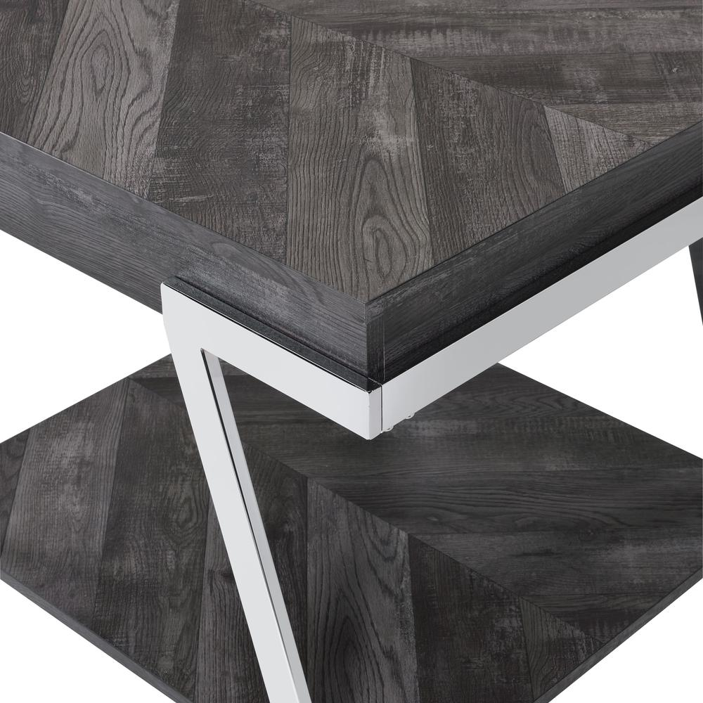 Start2Finish Roma End Table featuring a sleek wooden surface and modern metal legs, ideal for living room or bedroom decor.