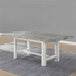Start2Finish Canova gray marble top dining table with sleek, modern design and sturdy wooden legs, perfect for contemporary dining rooms.
