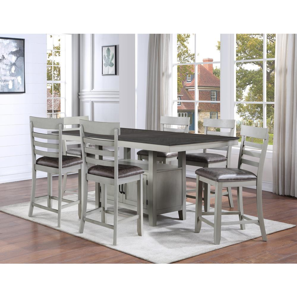Start2Finish Hyland 7-piece dining set with a wooden table and matching chairs, perfect for family meals and gatherings.