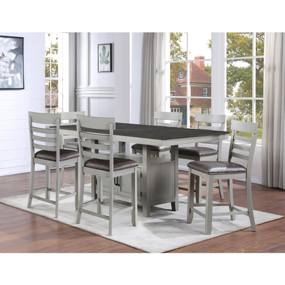 Start2Finish Hyland 7-piece dining set with a wooden table and matching chairs, perfect for family meals and gatherings.