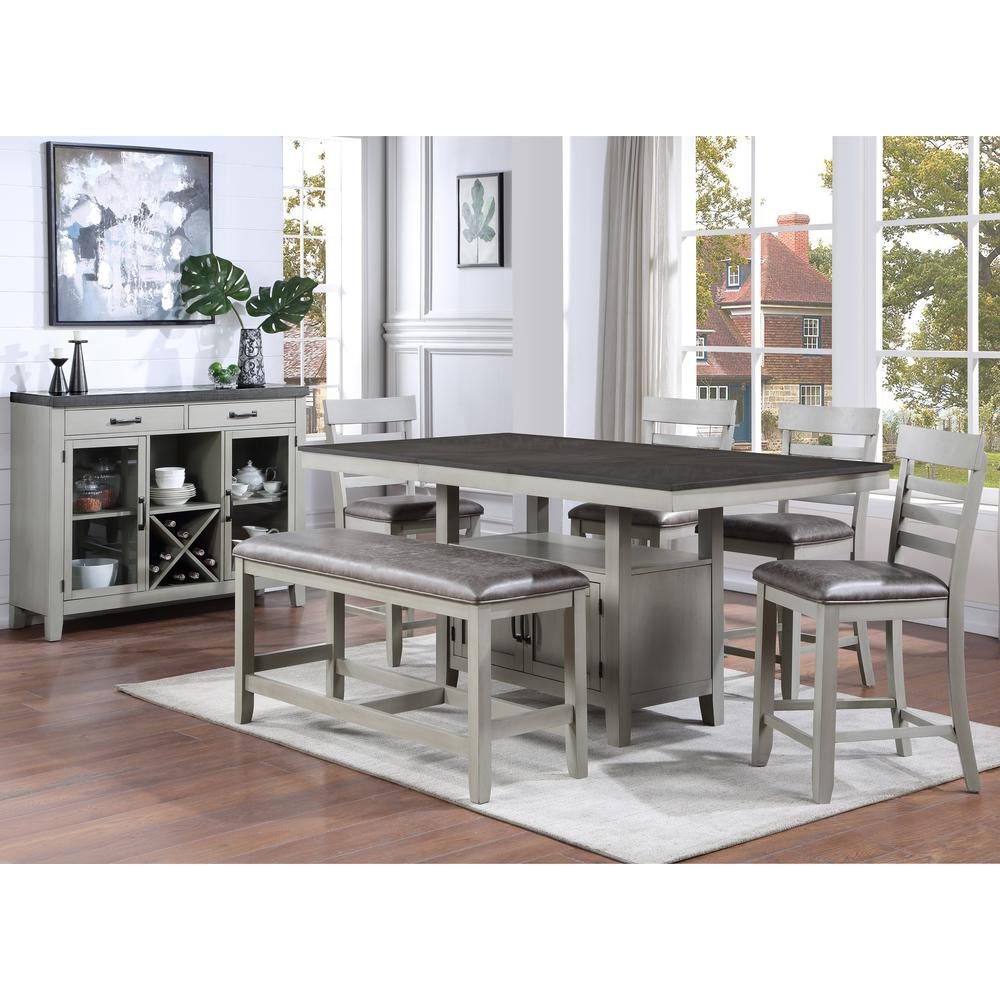 Start2Finish Hyland 7-piece dining set with a wooden table and matching chairs, ideal for modern kitchen or dining room.