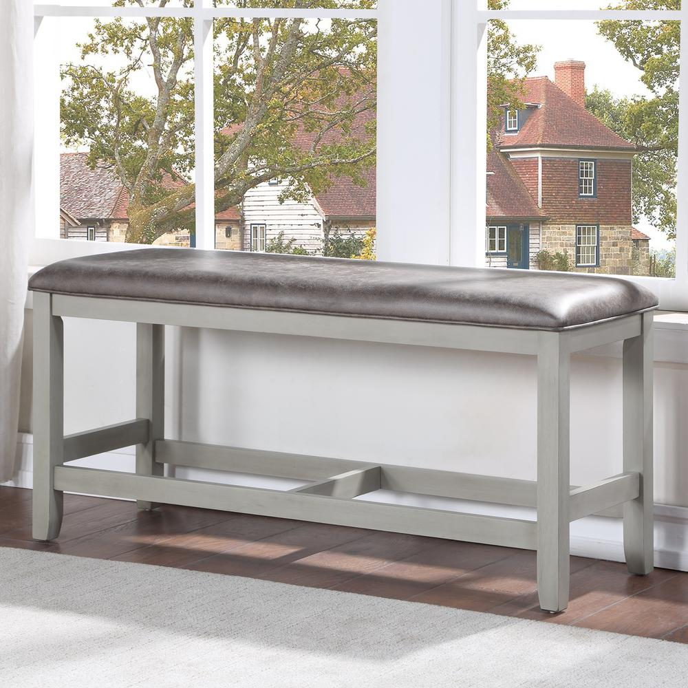 Start2Finish Hyland Counter Bench with sturdy wooden frame and cushioned seat, ideal for home or commercial use.