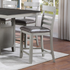 Gray Hyland Counter Chair by Start2Finish, featuring a modern design with a cushioned seat and sturdy metal legs.