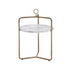 Start2Finish Miro side table in white and gold with a sleek, modern design and round tabletop with gold accents.