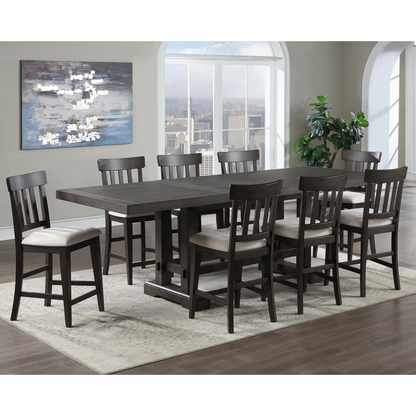 Start2Finish Napa 9-piece counter set with stainless steel utensils and black handles, displayed on a kitchen countertop.
