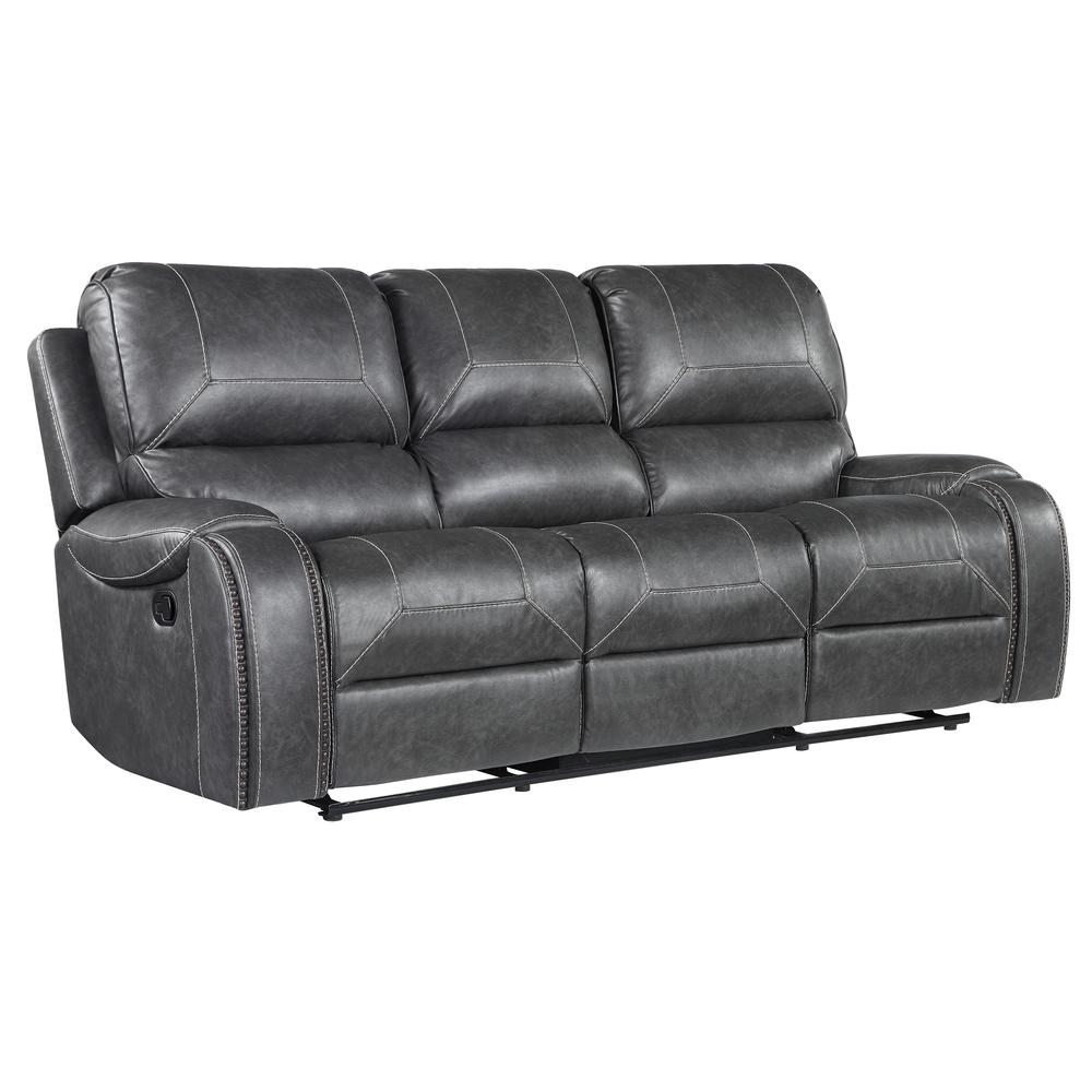 Gray Keily Manual Sofa by Start2Finish with plush cushions, modern design, and fabric upholstery in a cozy living room setting.