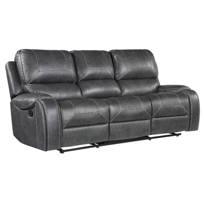 Gray Keily Manual Sofa by Start2Finish with plush cushions, modern design, and fabric upholstery in a cozy living room setting.