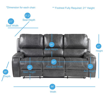 Gray Keily Manual Sofa by Start2Finish with plush cushions and modern design, shown in a living room setting.