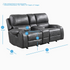 Gray Keily Manual Console Loveseat by Start2Finish, featuring plush cushions and a sleek design with built-in console.