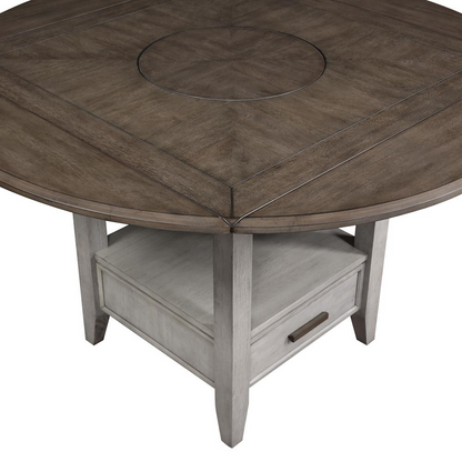 Start2Finish Abacus Drop Leaf Counter Table showing its wooden surface, drop leaf design, and sturdy frame.