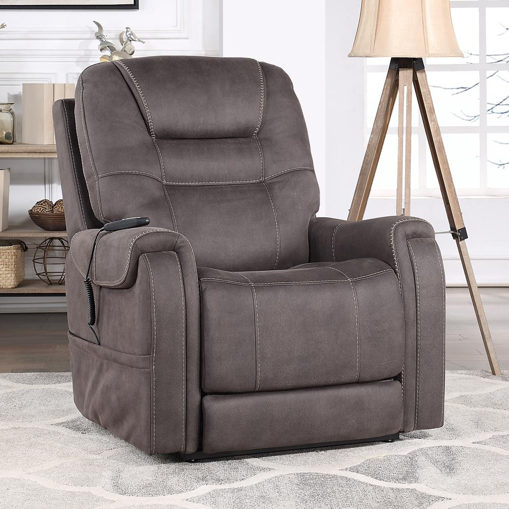 Start2Finish Brisbane Power Lift Chair with three reclining positions, featuring plush upholstery and sturdy armrests.