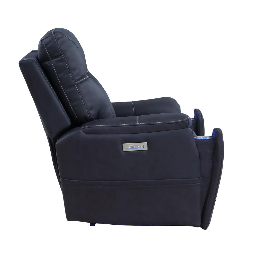 Start2Finish Lexington Power Media Recliner with plush upholstery and built-in media controls, shown in a modern living room setting.