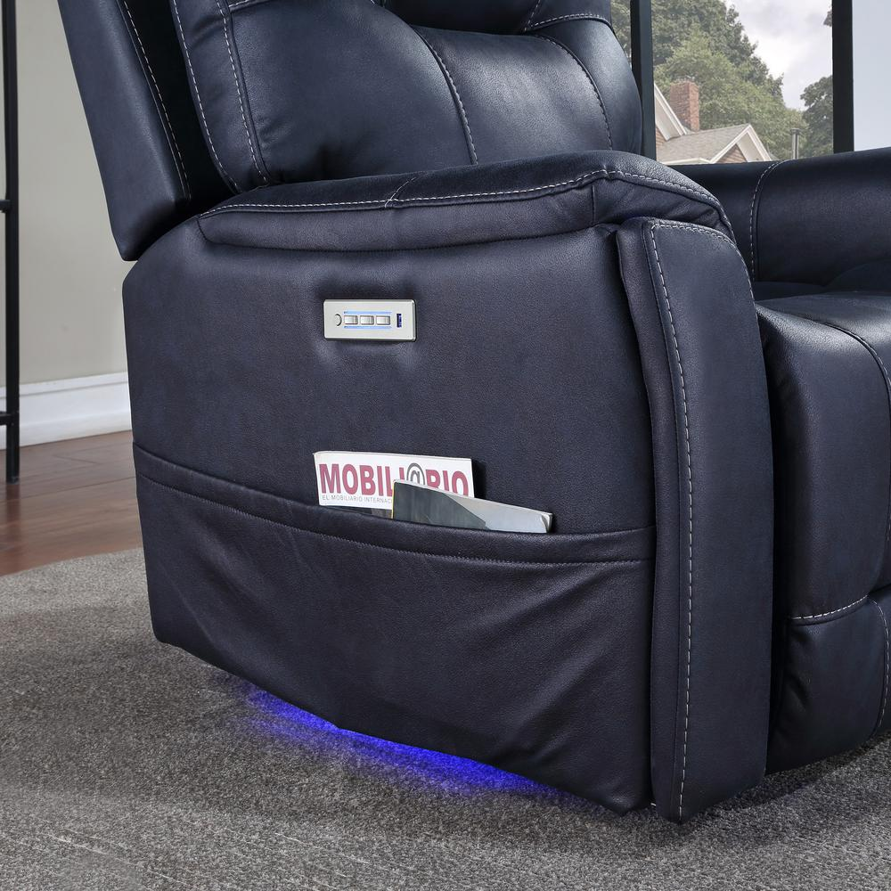 Start2Finish Lexington Power Media Recliner with plush upholstery and built-in cup holders, designed for comfortable relaxation.
