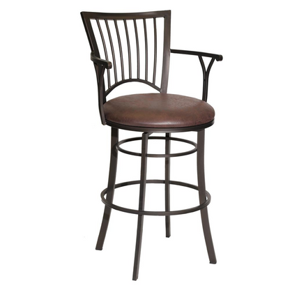 Start2Finish Bayview Swivel Barstool with wooden seat and metal base, modern furniture for kitchen or bar area.