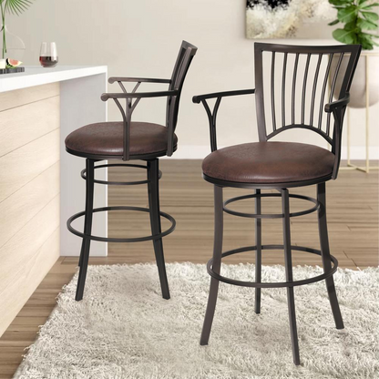 Start2Finish Bayview Swivel Barstool with wooden seat and metal base, featuring a modern design and comfortable swivel functionality.