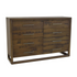 Start2Finish Lofton eight drawer dresser with wood finish, featuring sleek handles and spacious storage drawers.