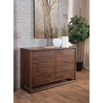 Start2Finish Lofton Eight Drawer Dresser with sleek wood finish and modern handles, featuring spacious drawers for ample storage.