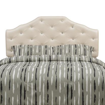 Silver PU Dawson Queen Headboard by Start2Finish, showcasing a stylish upholstered furniture piece with a sleek design.